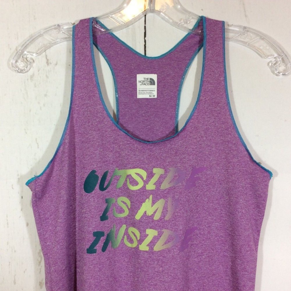 The North Face Outside Is My Inside‎ Purple Racerback Tank Top - Picture 2 of 10